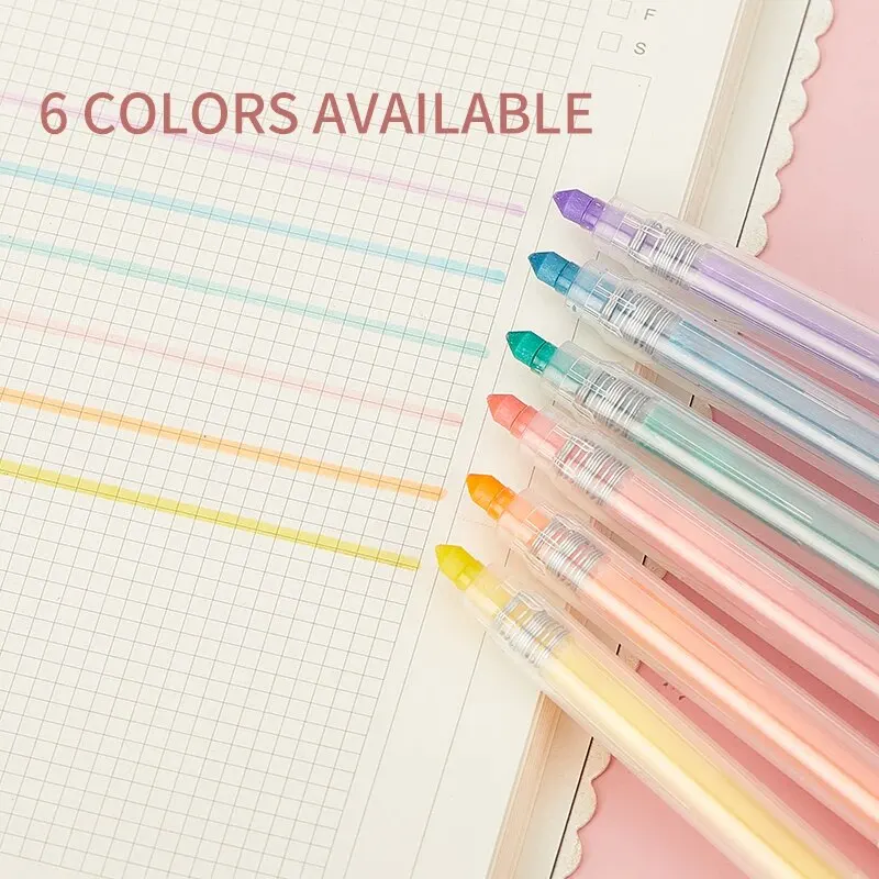 Highlighter Pen ZUI XUA Press 6-color Set Protect Appearance Value Highlight Key Student Specific Colors