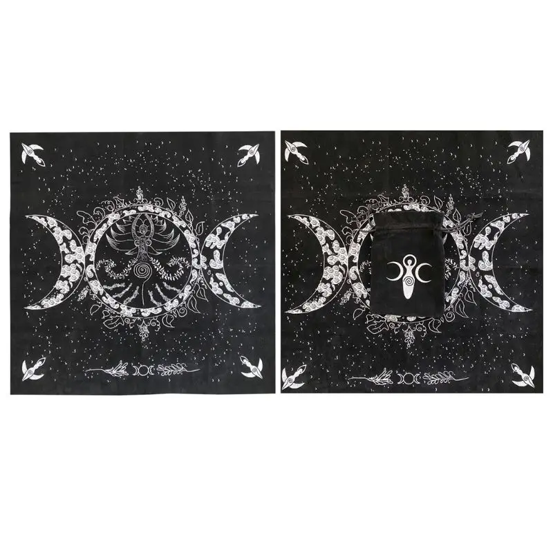 

B36F Карты Таро для гадания, специальная бархатная скатерть, 19 дюймов × 19 дюймов, с мешком для таро, алтарем