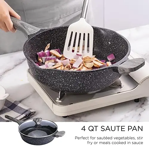 Induction Cookware Sets - 13 Piece Nonstick Cast Aluminum Pots and Pans  with BAKELITE Handles - Induction Pots and Pans with Gla - AliExpress