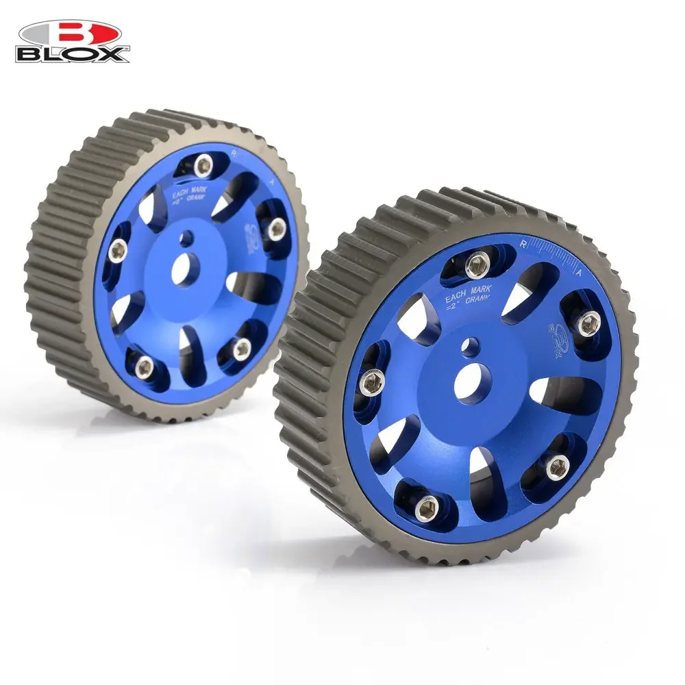 Blox Aluminum Racing Adjustable Vernier Cam Gears Pulleys AF-CG4G93BL For Mitsubishi Mirage 93-02 4G93 Dohc Engine