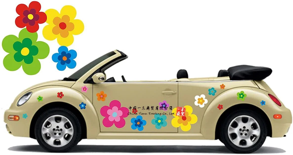 

Automotive Products Motorcycle Decal Suitable for Hippie Car Sticker Hippie Flowers Assorted Colours Ford Buick Wv