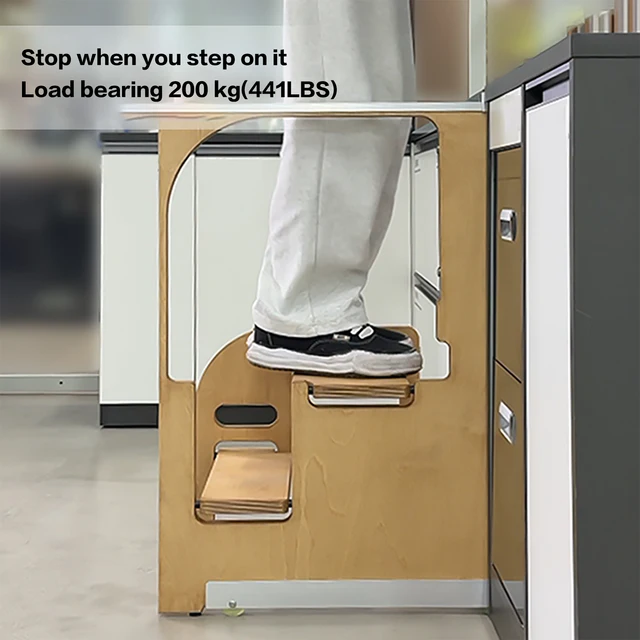 ครัวเรือนความสูงเพิ่มบันไดสตูล Ultra-Thin Storage ซ้ายและขวา Universal ตู้พับ Ultra-บางบันได 5