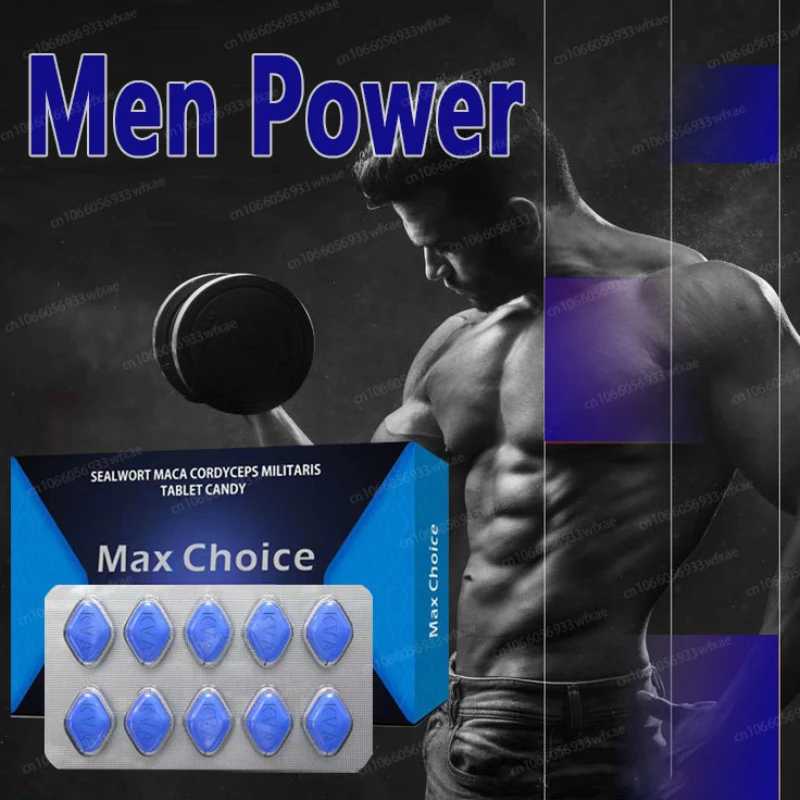 Blue Tablets Organic Maca Huangjing Pill Muscle Growth Supplement Male Power Product male enhancing supplement organic maca supplement organic maca tablets health product tablets
