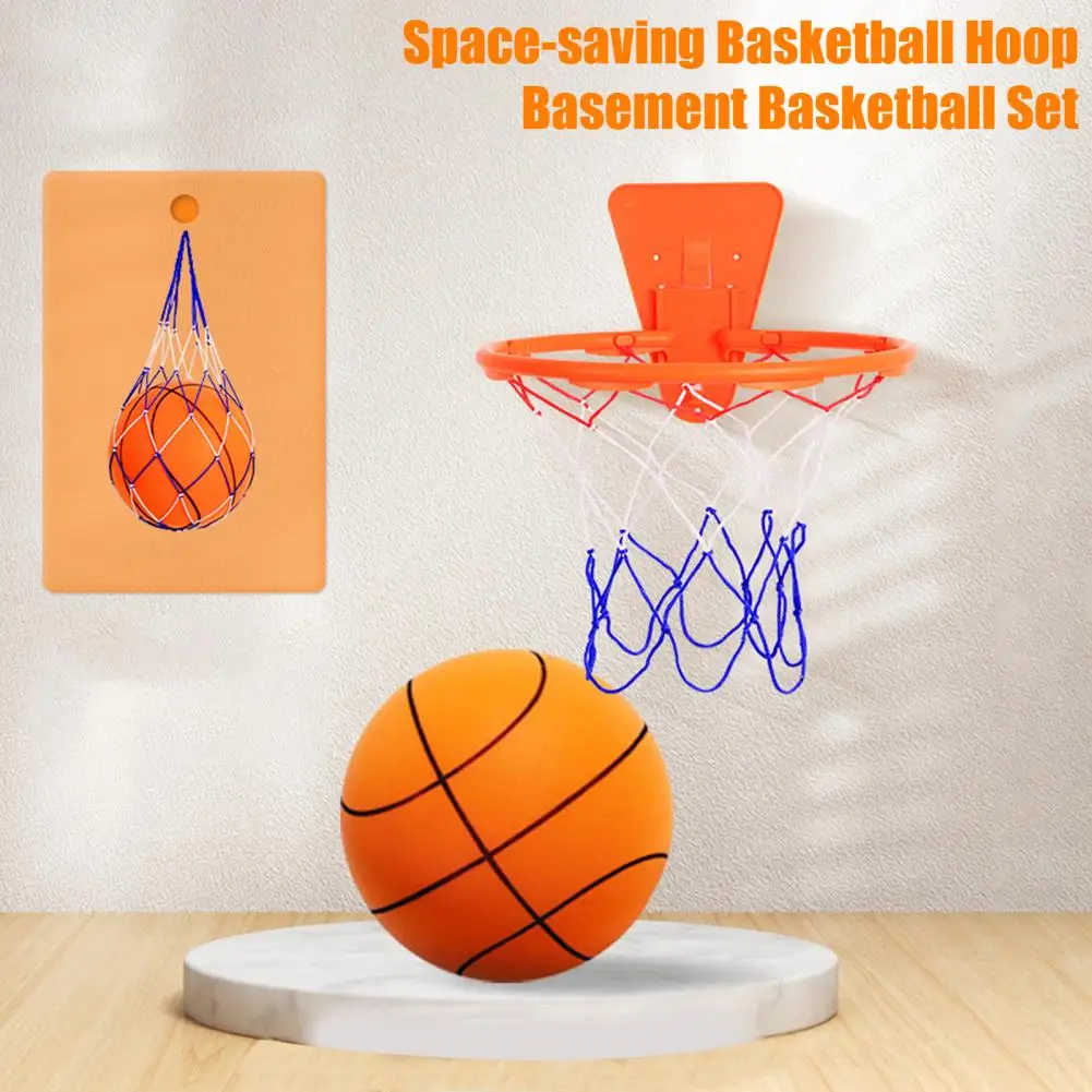 30/34cm Indoor Basketball Hoop Over The Door Mini Basketball Hoop Indoor Sports Accessory For Home Kids Bouncing Mute Silent