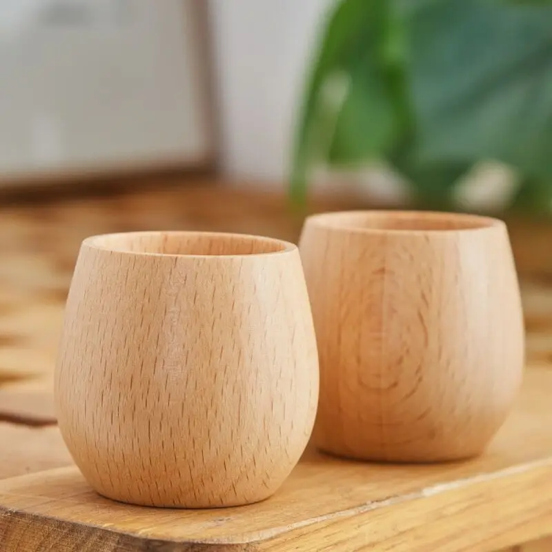 

Japanese Wooden Water Cup Hemlock Wood Log Color Office Tea Cup Coffee Cup Home Stay Washing Cup