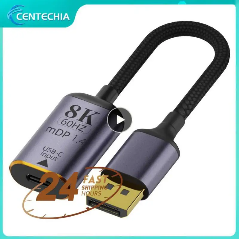 노트북 TV용 프리미엄 HDMI 호환 USB-C 비디오 어댑터, C타입 DP/미니 DP 변환기, 수-암, 8K 60Hz