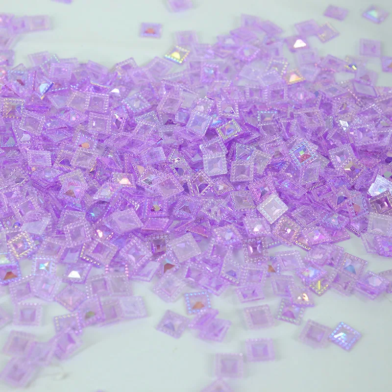 300pcs/lot 6mm Square Shape Acrylic Rhinestones Flat Back Scrapbook