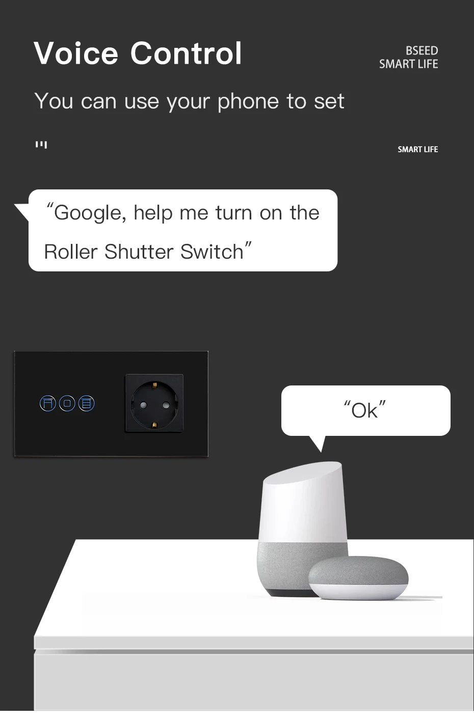 Modern smart home WiFi switch with USB outlets