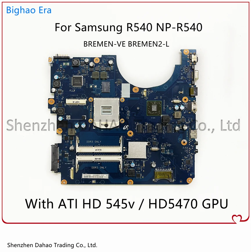

BREMEN2-L BREMEN-VE For Samsung R540 NP-R540 Laptop Motherboard HM55 HD4500 DDR3 BA41-01285A BA92-06626A BA92-06626B 100% Tested