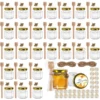 Hexagon Mini Glass Honey Jars with Wood Dippers, Gold Lids,Bee Pendants Jutes  Bee Stickers Perfect for Baby Shower,Wedding 1