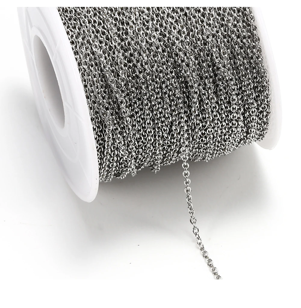 Kein Verblassen, 10 Meter, 2 Meter, Edelstahl, O-förmige Kette, Kreuzketten für Armband, Halskette, Schmuckherstellung, DIY-Großhandelszubehör – Detail 8