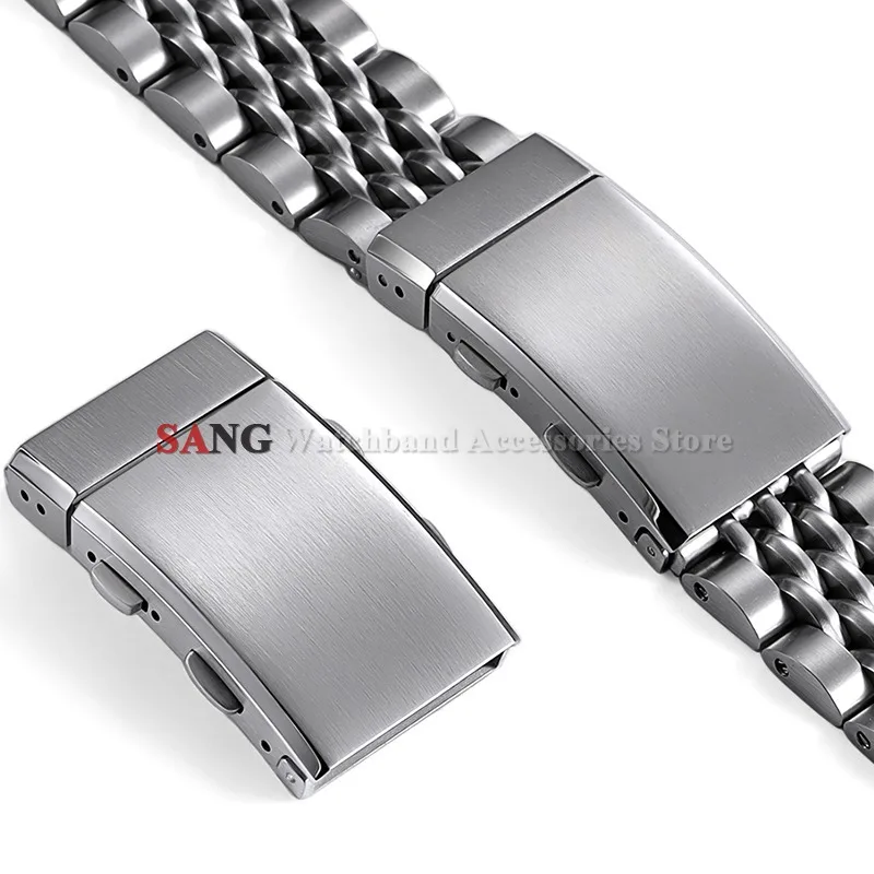Premium Stainless Steel Adjustable Folding Watch Clasp with Extendable Buckle - Luxury Metal Finish