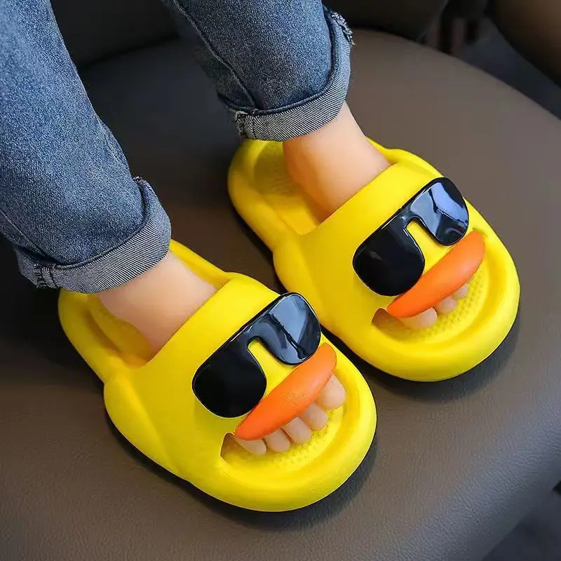Children's Bathroom Slippers Summer Anti slip Soft Sole Little Yellow Duck Slippers Boys and Girls Cute Home Slippers