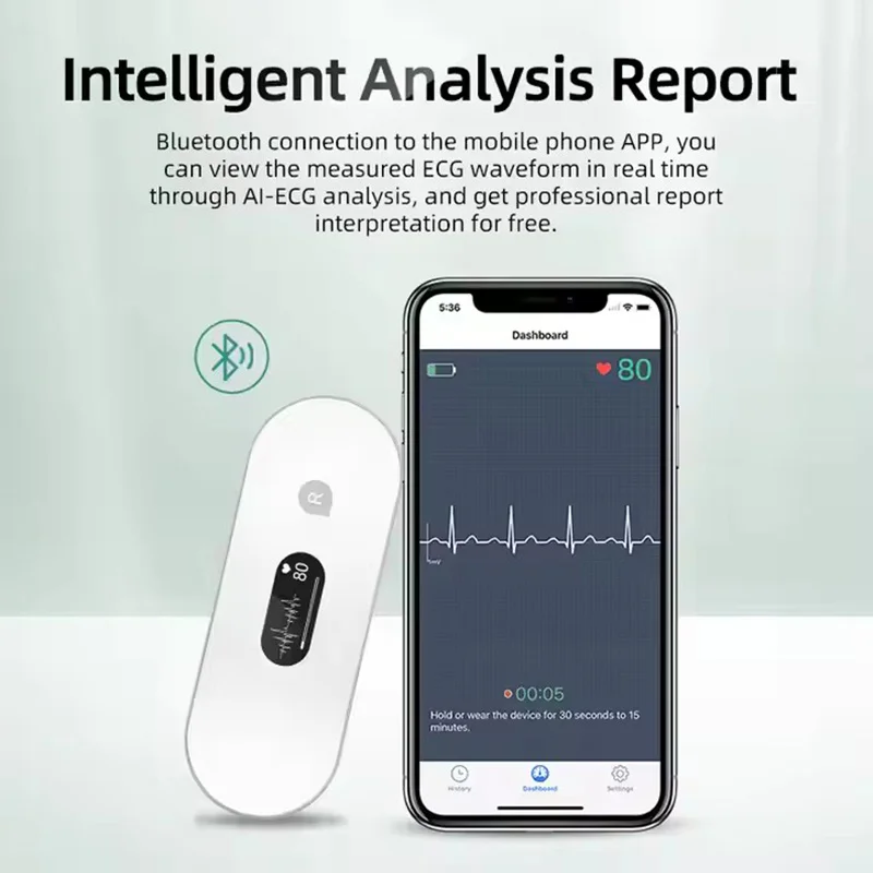 LEPU Portable Home ECG Monitor EKG Monitor For Monitoring Heart Rate 24 Hour ECG with AI Analysis