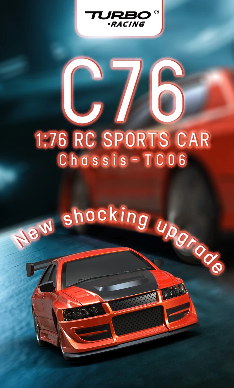 Turbo Racing 1/76 C76 Flat Running Racing Mini RC Car RTR On-road