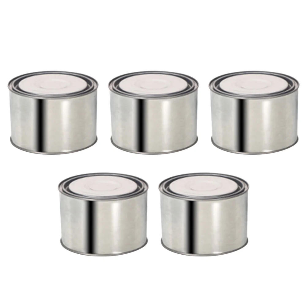 5 Pcs Metal Paint Can Tinplate Bucket Pigment Container Empty Painting Can With Lid Sealing Reservoir Storage Vessel