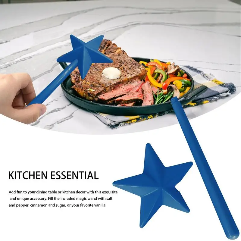 Seasoning jar Salt shaker Spices bottle Salt pepper shakers Portable Pepper Salt Shaker Five-pointed Star Magic Wand Salt Spreader Wand