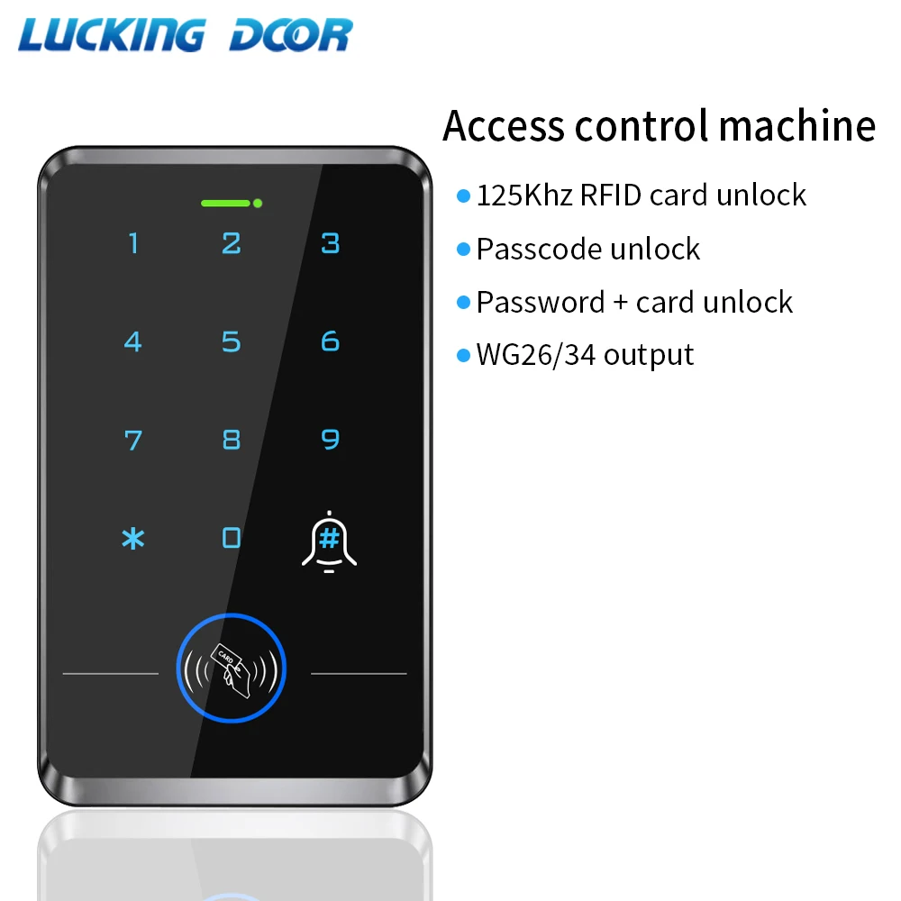 

DC 12V Outdoor RFID Access Control Keypad System 125KHz Card Reader Wiegand Work with Electric Magnetic Strike Lock Door Entry