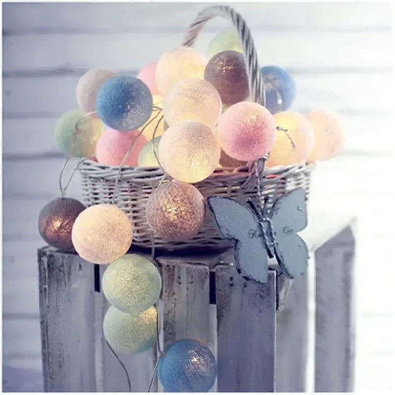 Description Picture 5 of itemLED Cotton Ball Garland Fairy Lights Outdoor Christmas Lighting Strings for Home Bedroom Holiday Wedding Xmas Party Decoration