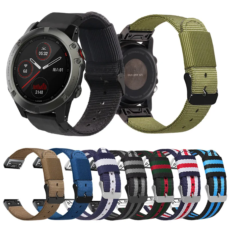 

For Forerunner 965 955 945 935 Watchband 22mm Nylon Quick Fit Wrist Strap for Garmin Fenix 7 6 5/ Fenix6 Pro / Fenix5 Plus Band