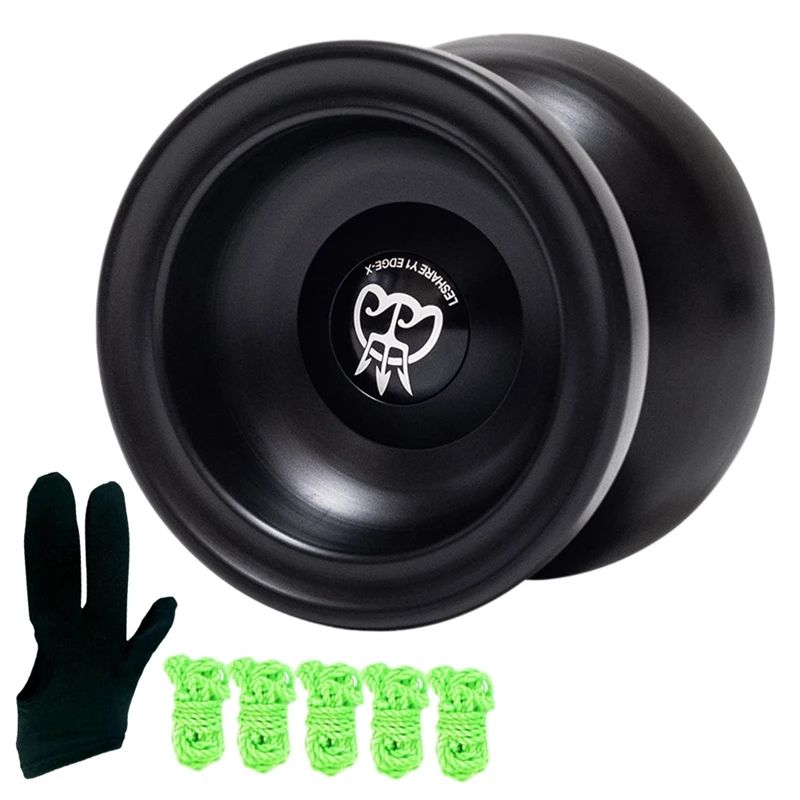 Professional Non Responsive Yoyo,Alloy Aluminum Yoyo+Extra 5 Strings+Yoyo Gloves YoYo for
