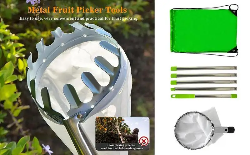 

Garden Basket Fruit Picker Head Plastic Fruit Picking Tool With Telescopic Pole Cotton Bag Agricultural Garden Tools Accessories