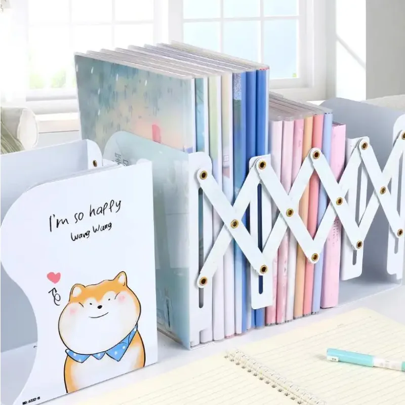 Book Organizer Book Holder Book Stand Color Retractable Adjustable with Pen Holders