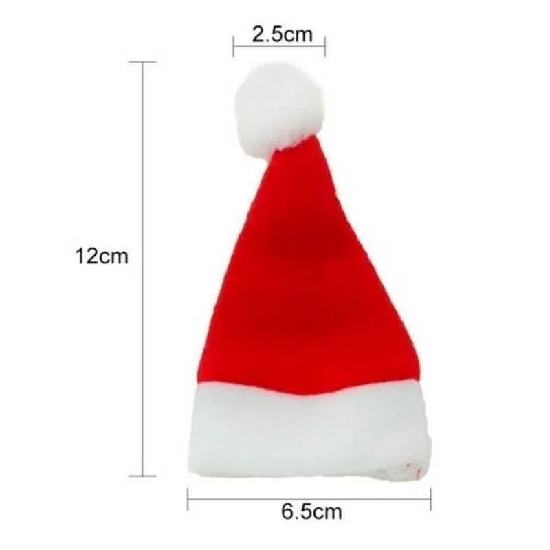 30/5pcs Christmas Santa Hat Tableware Holder Knife Fork Pocket Christmas Dinner Party Wine Bottle Covers Xmas Hats Decorations