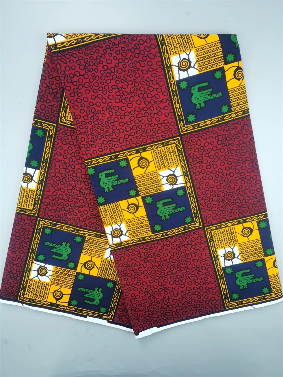 Authentic Wax Print Fabric African Dress Material 100% Cotton, 6 Yards