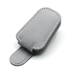Magnetic Leather Car Sun Visor Organizer and Sunglasses Holder (1PC Grey)