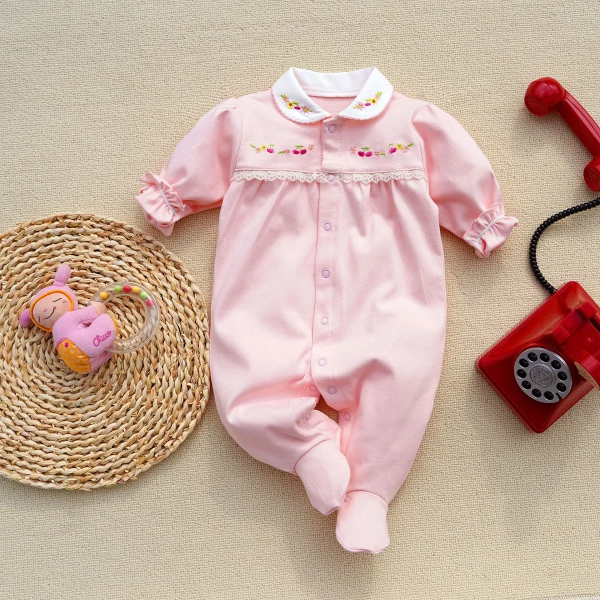 Newborn girl romper footies infant clothes onesie baby One-Pieces Cartoon print