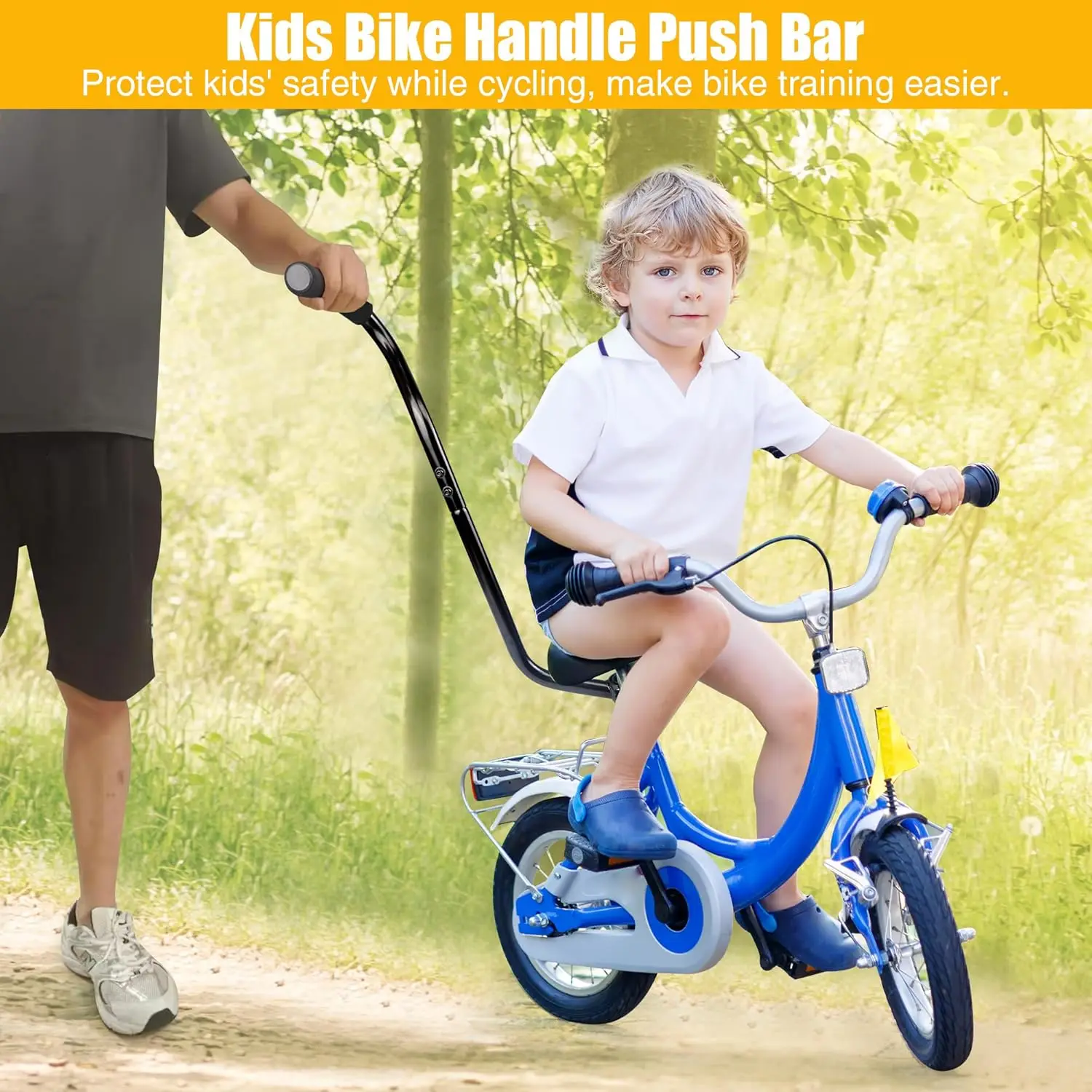 ZUKKA Kids Bike Training Push Handle Detachable Kids Bike Learning