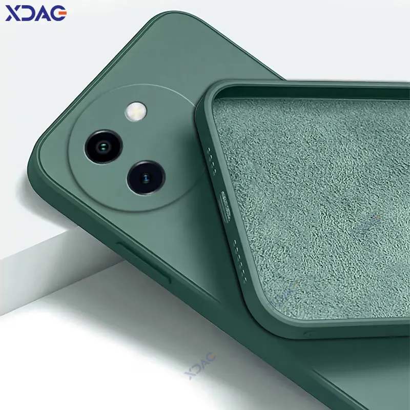 Enhanced Product Title: Premium Square Liquid Silicone Case - Luxury Full Protective Soft Cover