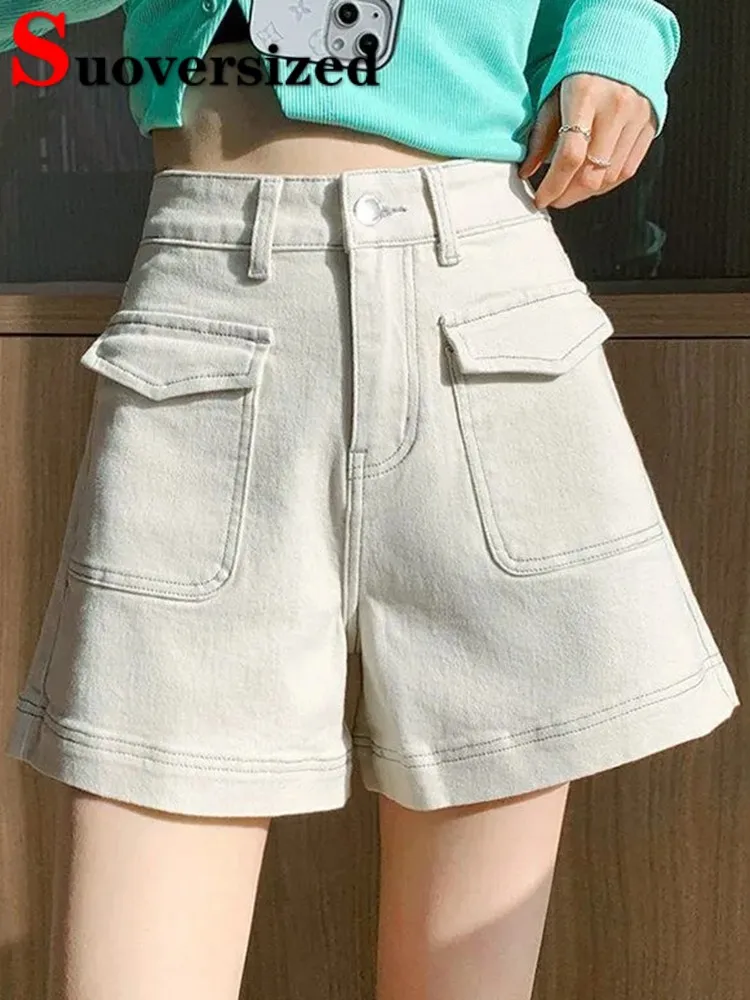 

High Wasit Baggy Denim Shorts Vintage Casual Summer New Jean Pantalones Cortos Women Korean Streetwear Loose Cowboy Pantaloncini