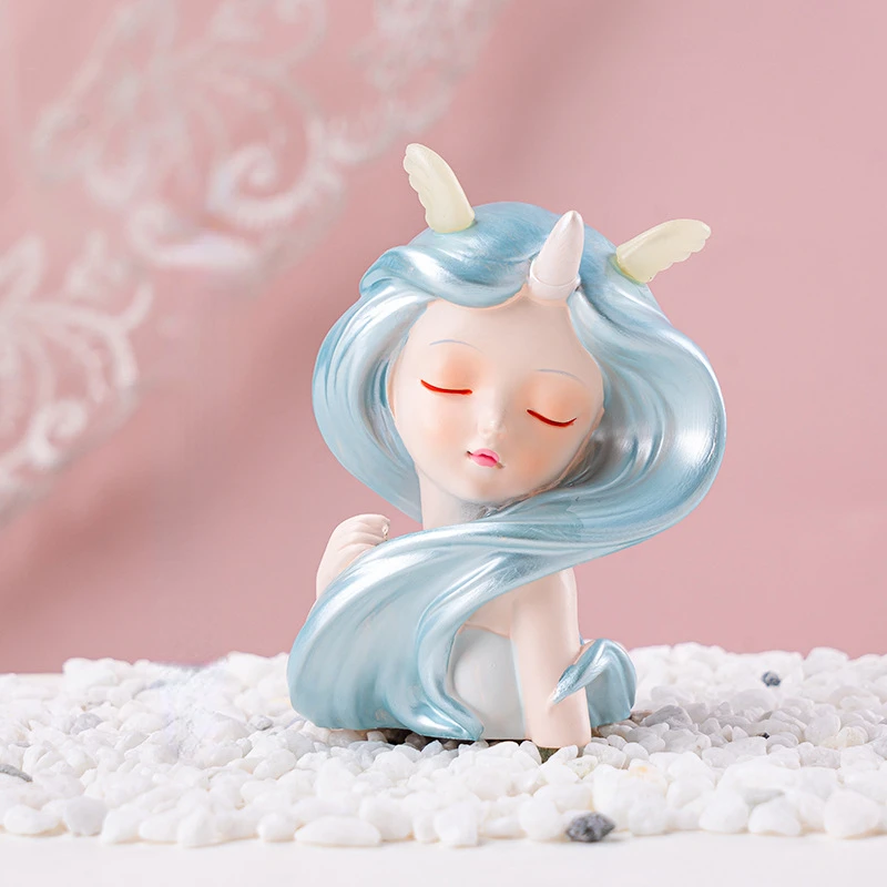 Dream Ocean Girl Birthday Cake Decoration Mermaid Fishtail Plug-In Little Fairy Little Princess Decorazione Al Forno Regalo Festivo