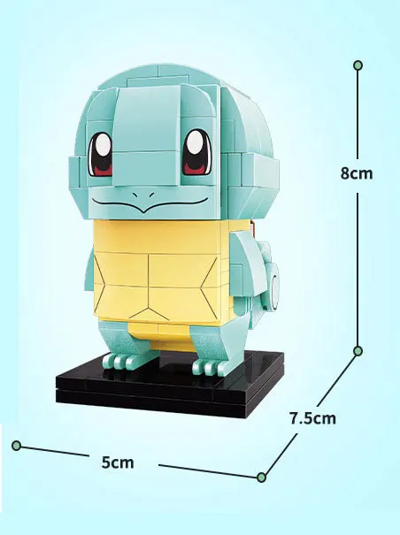 Pokemon Compatible LEGO Small Particles Pikachu and Blastoise Children's  Christmas Gift Model Toys Collectible Decorations