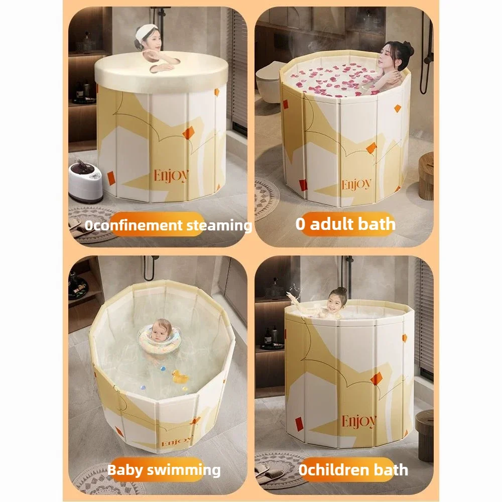 Portable Folding Bathtub for Adult Children Swimming Pool Large Plastic Bathtub Bath Bucket Insulation Bathing Bath Tub 3