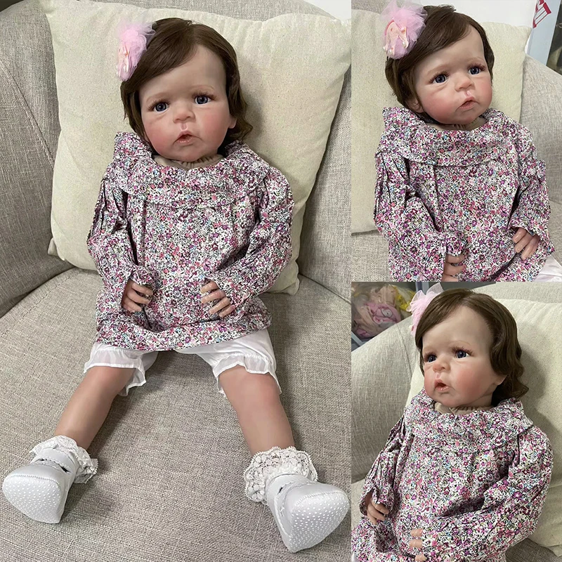 

24inch Sandie Already Painted Finished Doll Reborn Toddler Popular Lifelike Soft Touch 3D Skin Art Doll