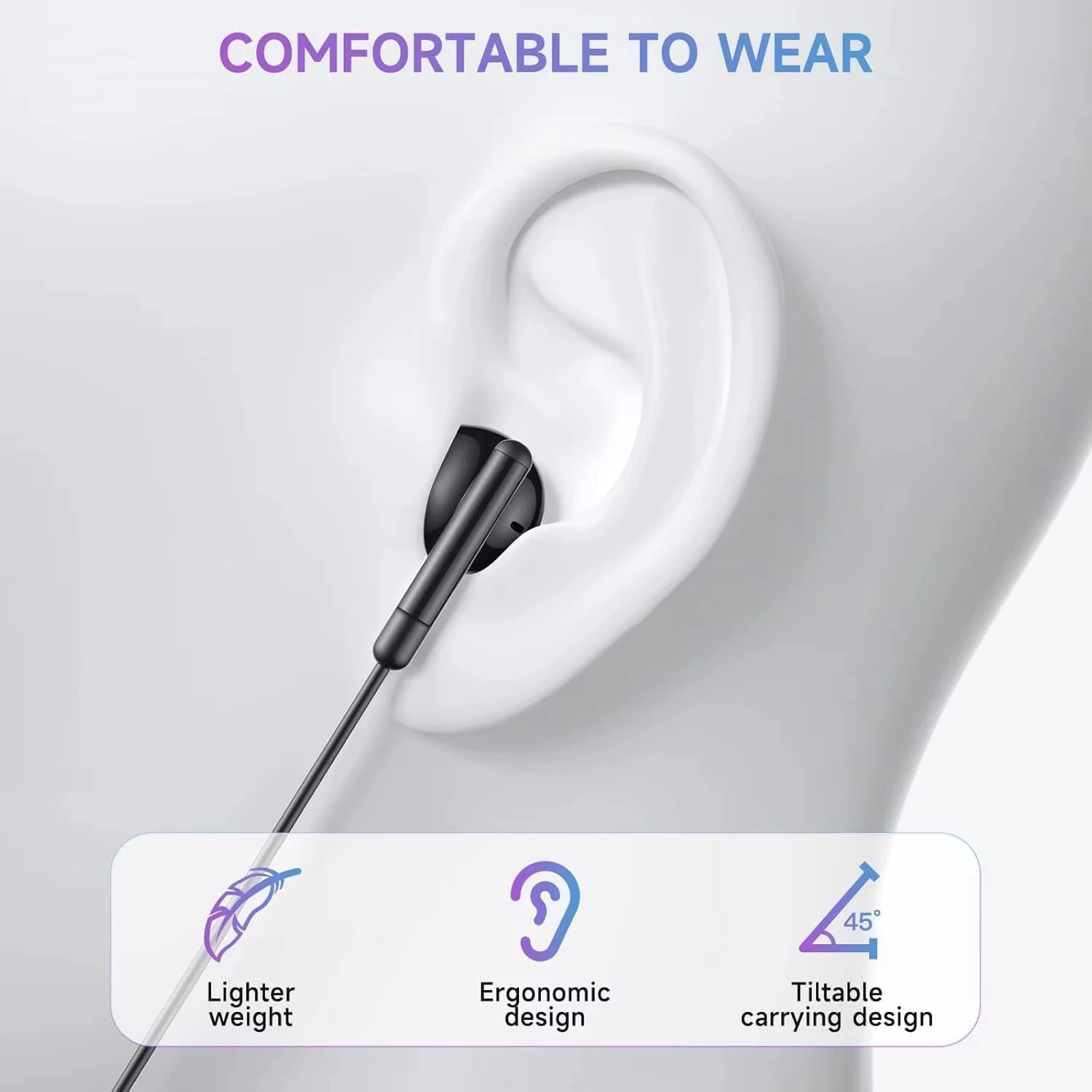 High-Fidelity USB-C Wired Earphones with Volume Control and Microphone