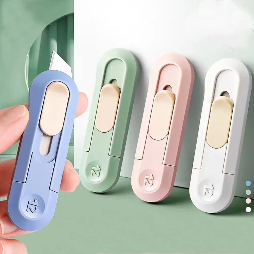 

Simple Morandi Color Art Utility Knife Design Solid Paper Sticker Cutter Portable Express Box Envelope Opener Office Supplies