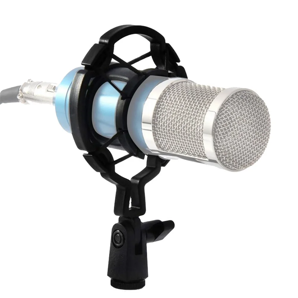Universal Professional Condenser Microphone Mic Shock Mount Holder Studio Recording Bracket For Large Diaphram Mic Clip Black microphone stand microphone shock mount