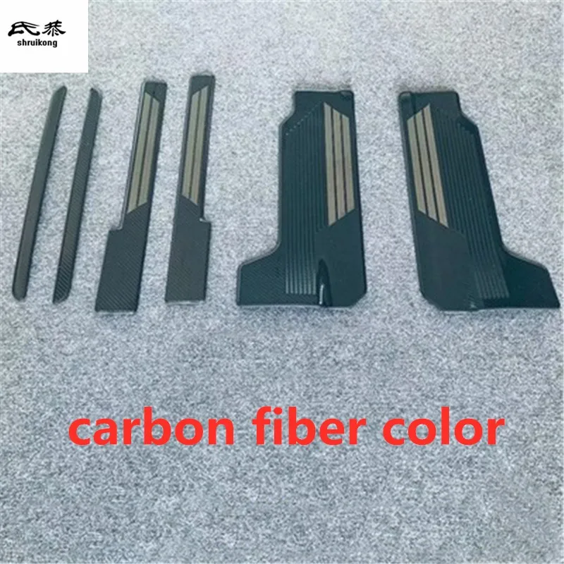 

1Lot Stainless steel Carbon Fiber Grain Outside And Inside Door Sill Pedal Decoration Cover For 2019-2021 Suzuki Solio