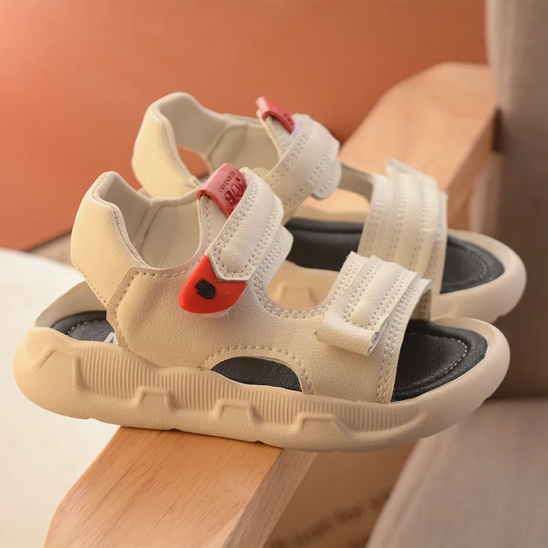 Summer Toddler Sandals Baby Girl Shoes Solid Color Leather Breathable Boys Sneakers Kids Infant Sport Boys Black Sandals For baby shoes,kids shoes,children sandals,kids sandals