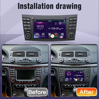 Autoradio STWEI Linux avec CarPlay sans fil, Android Auto, radio FM, Bluetooth, lecteur multimédia pour Mercedes Benz Classe E W211, lecteurs vidéo pour voiture 2