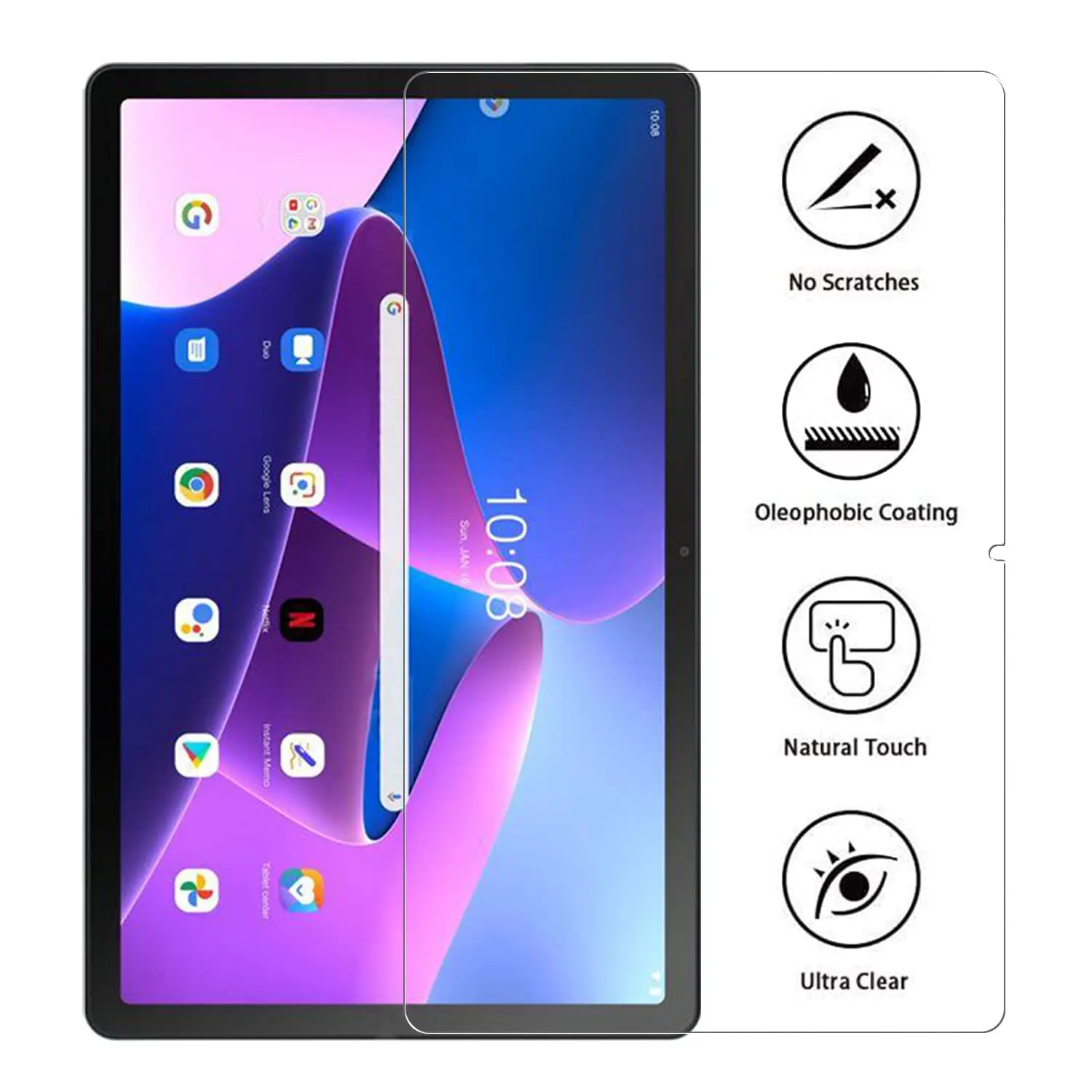 2p Tempered Glass For Lenovo Xiaoxin Pad 2022 10.6'' Screen Protector TB-125FU TB128FU Tablet Protective Film 2