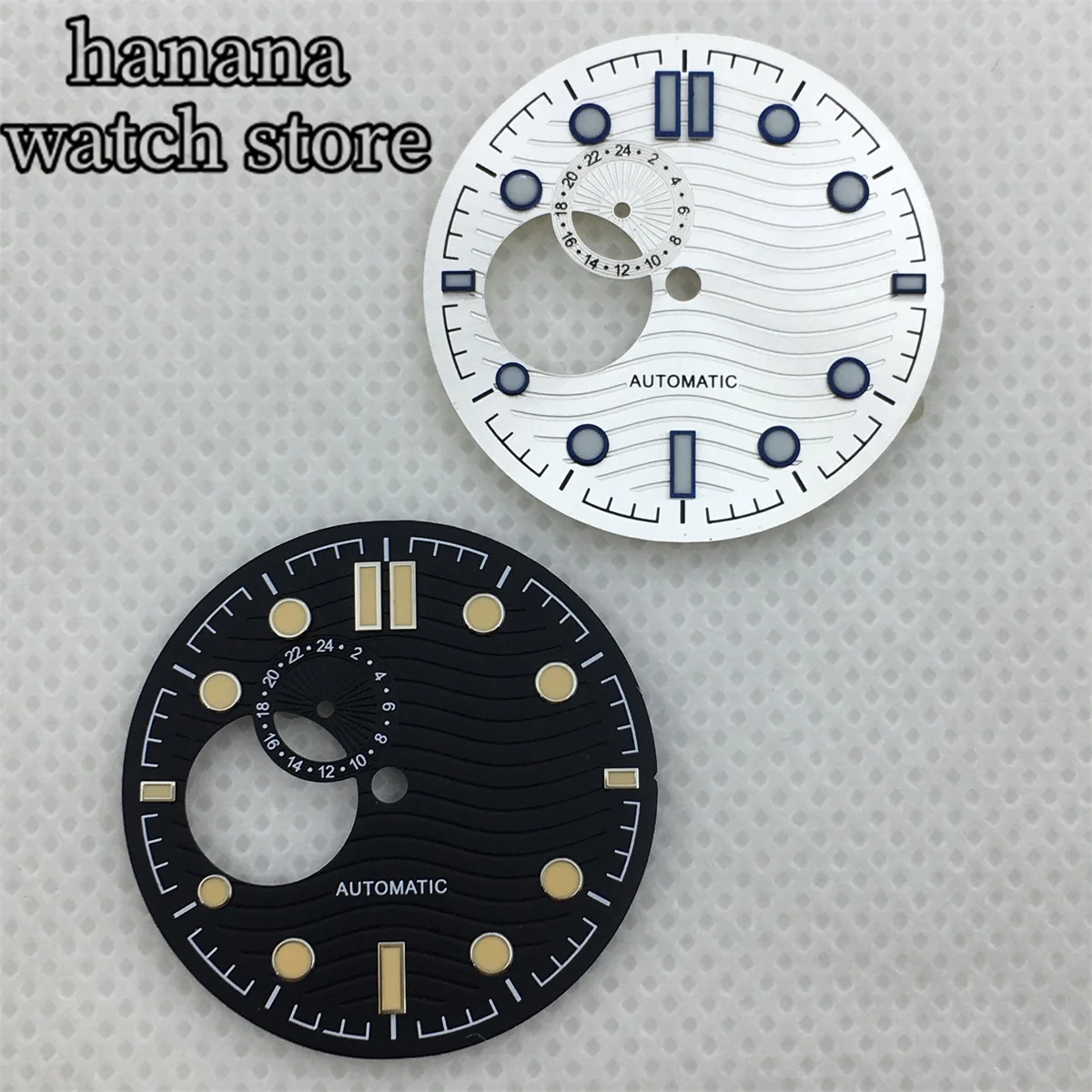 31mm water print hollow luminous dial for NH39 movement watch accessories