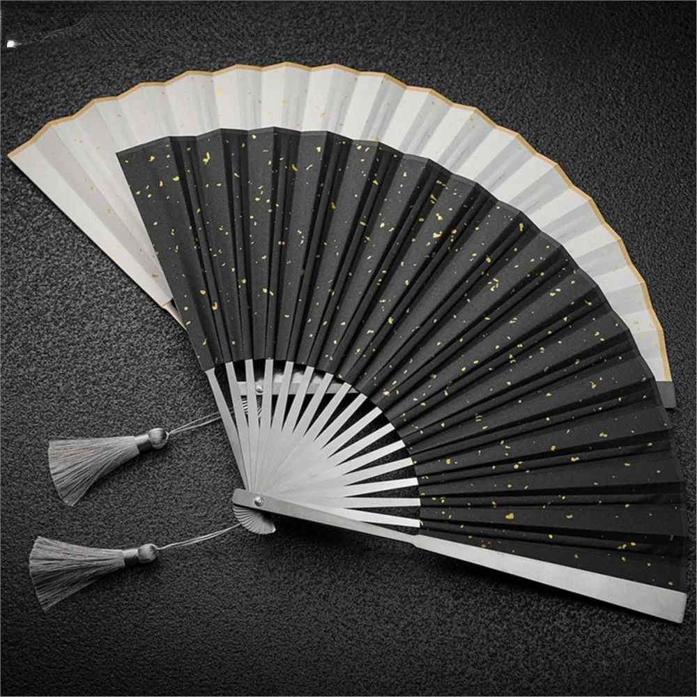 

6 Inch Titanium Fan Ancient Wind Defense Kung Fu Taiji Titanium Folding Fan Pure Metal Tools Anti Estress Ansiedade Cool Gadgets
