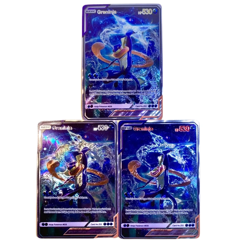 

Pokemon Animation Characters Greninja Laser Bronzing Composite Flash Card Classics Anime Game Collection Cards Toys Gift