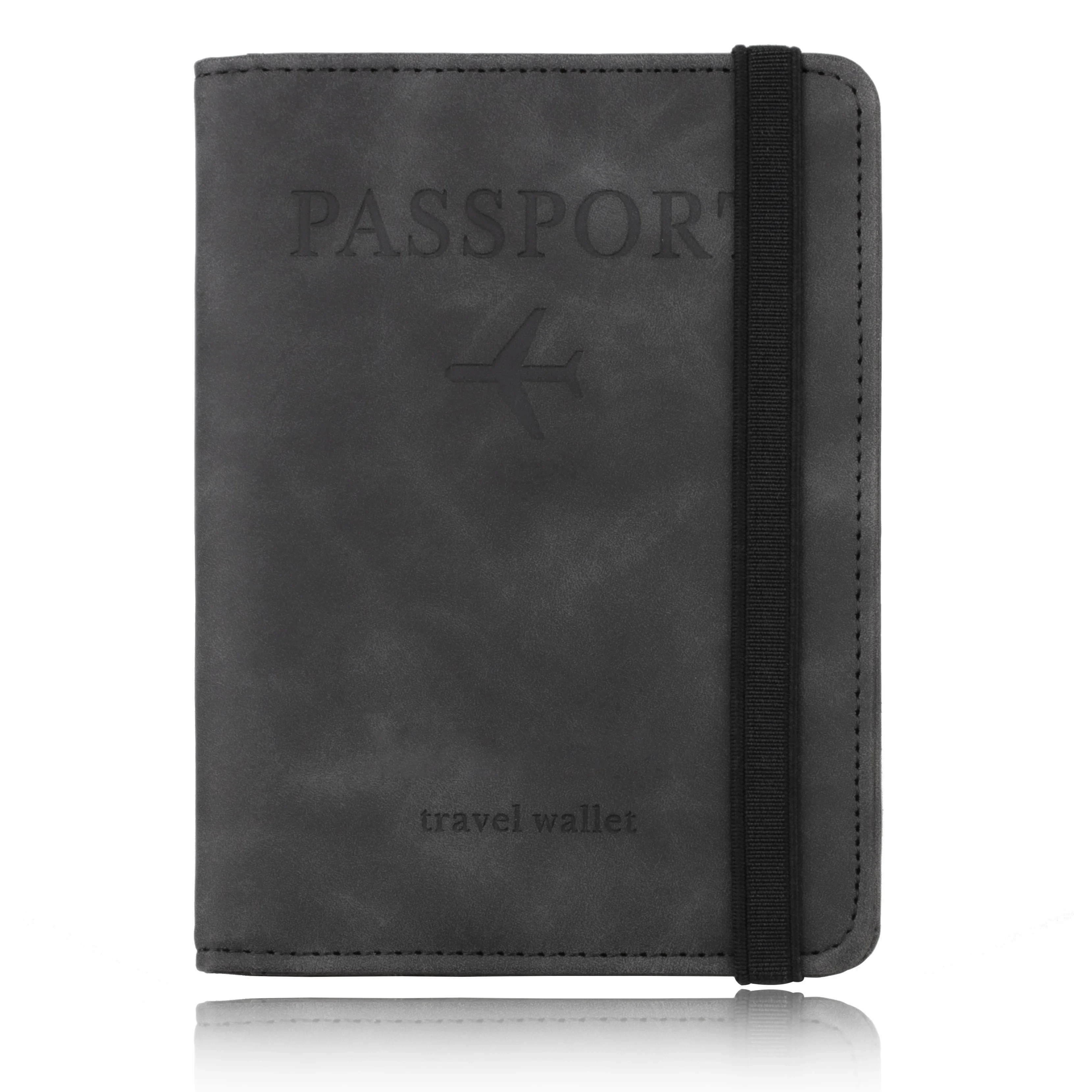 Premium Leather RFID Blocking Card Case & Passport Holder Wallet