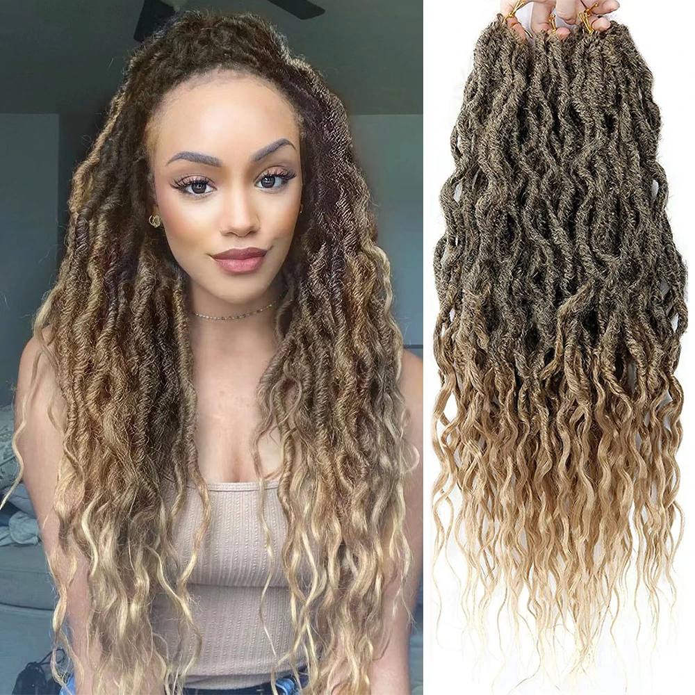 Goddess Faux Locs With Curly End Synthetic Crochet Braids Hair